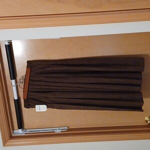 Faux suede pleated skirt